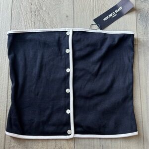 Veronica Beard Navy Tube Top with White Trim